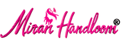 Logo of Miran Handloom with pink text on a white background