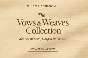 bridal handloom saree, Maheshwari wedding saree, handcrafted bridal wear