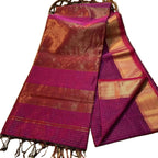 Rani Maheshwari Saree with Golden Zari Border – Pure Handloom Traditional Wear
