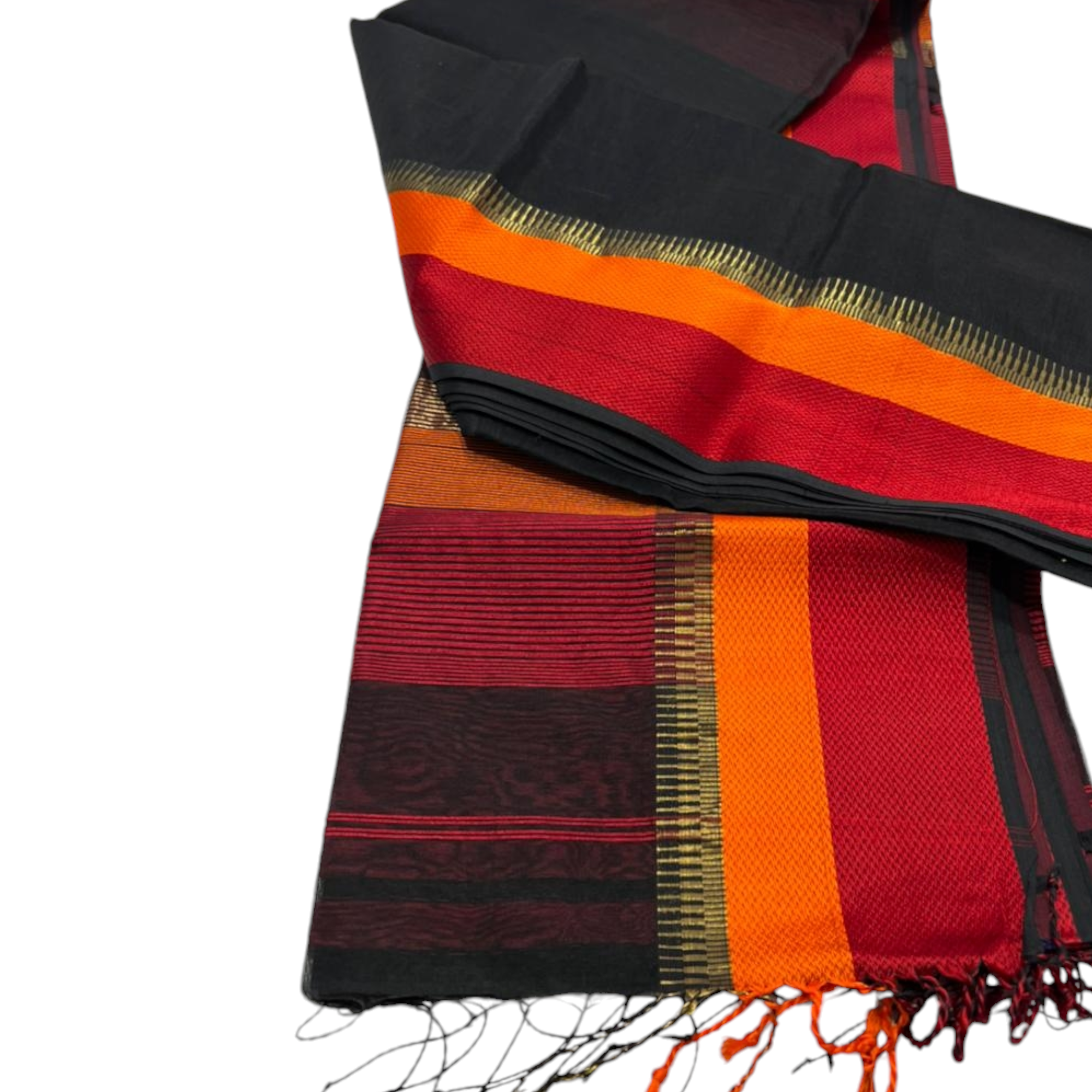 Maheshwari Silk by Cotton Saree – Malti Border | Miran Handloom Authentic Weave