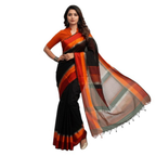 Maheshwari Silk by Cotton Saree – Malti Border | Miran Handloom Authentic Weave